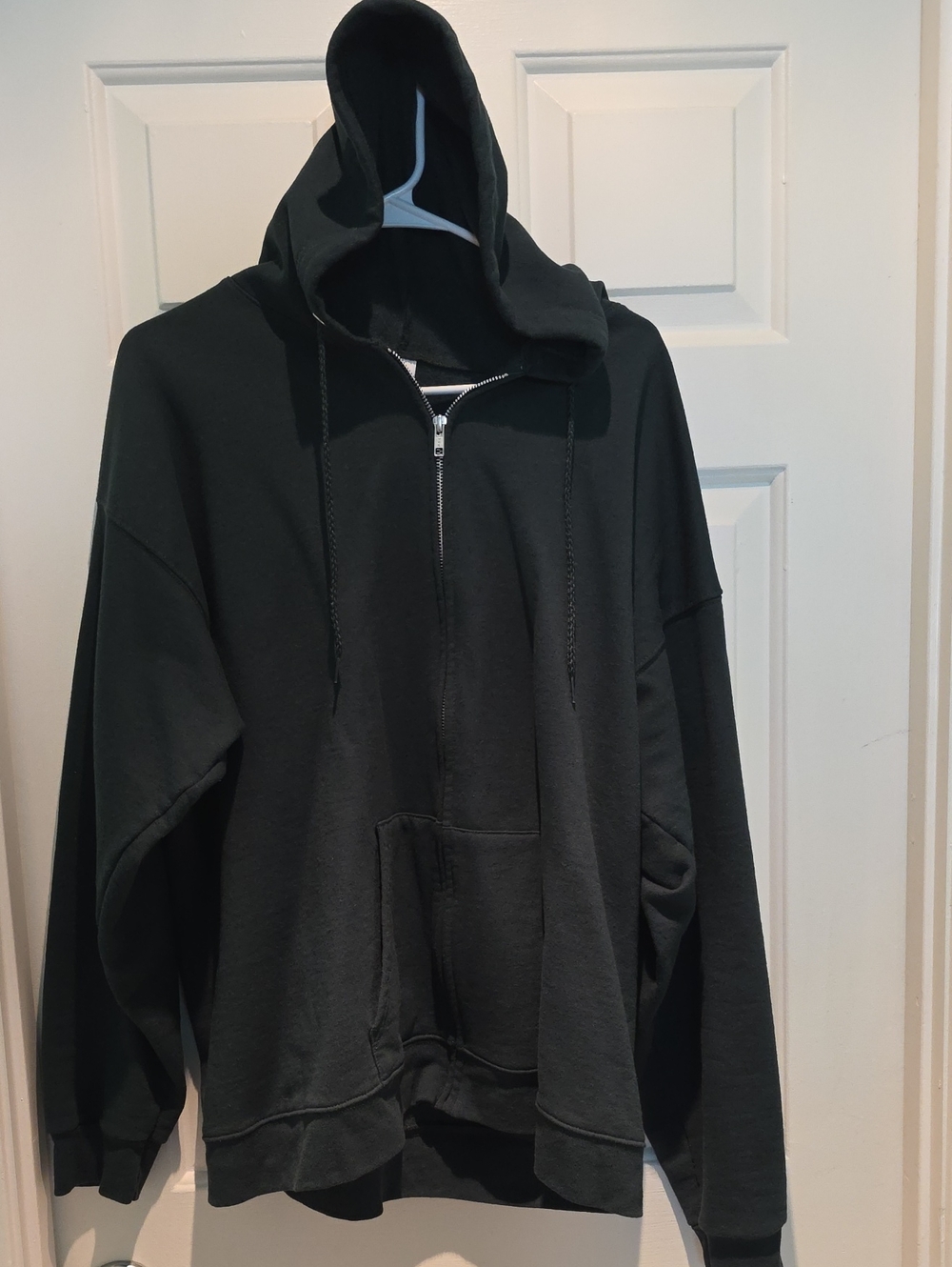 Hanes Men's Dark Green Full-Zip Hooded Sweatshirt